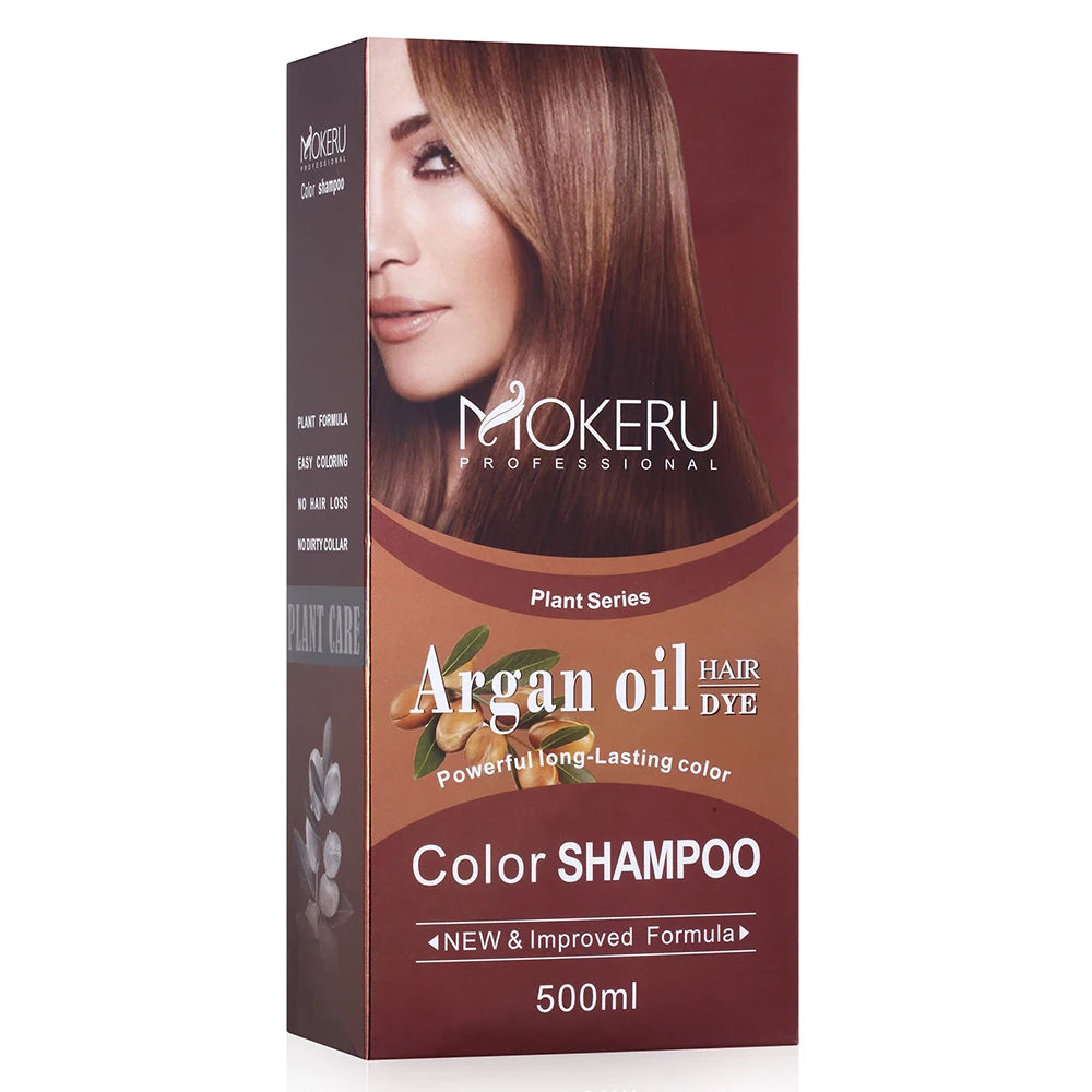 Mokeru Argan Hair Dye – Dark Brown Shampoo, 500ml