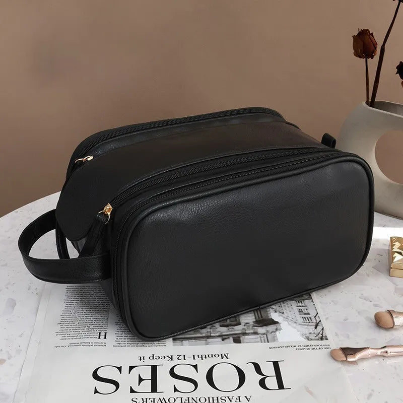 Double Zipper Makeup Bag – Large Capacity Travel Pouch