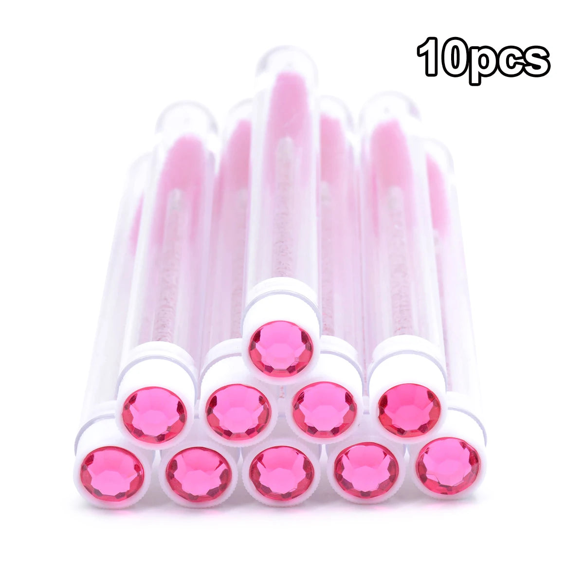 10PCS Diamond Eyelash Brushes – Spoolies & Wands