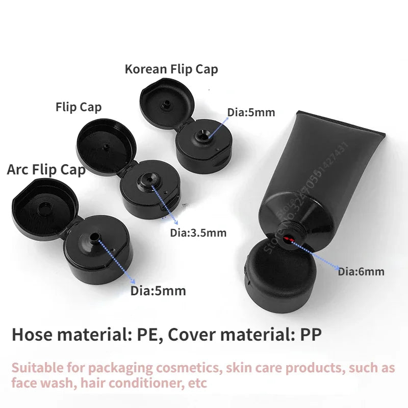 Empty Matte Black Tubes – 100ml Cosmetic Squeeze Bottles