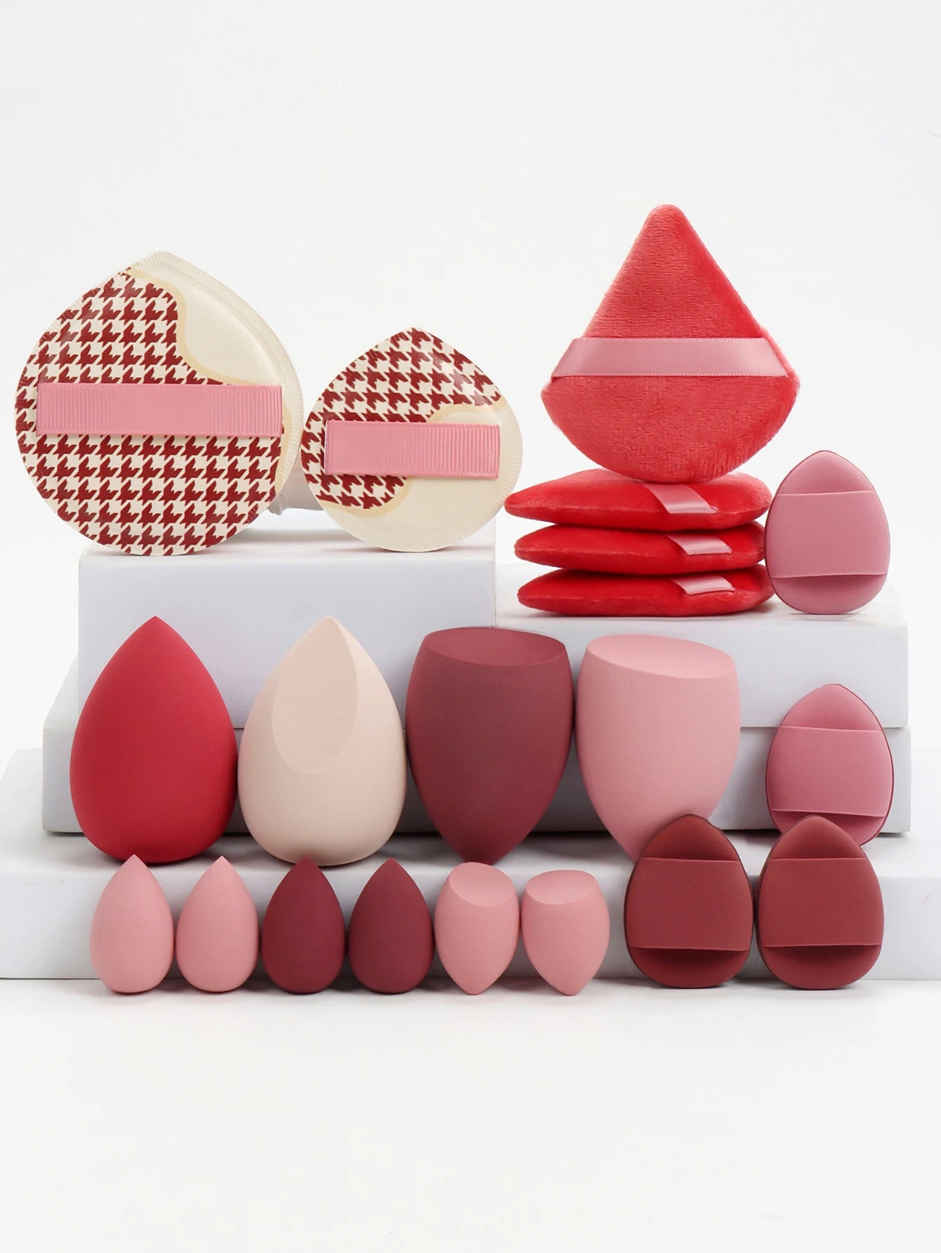 20PCS Pink Makeup Sponge Set – Foundation & Powder Puff