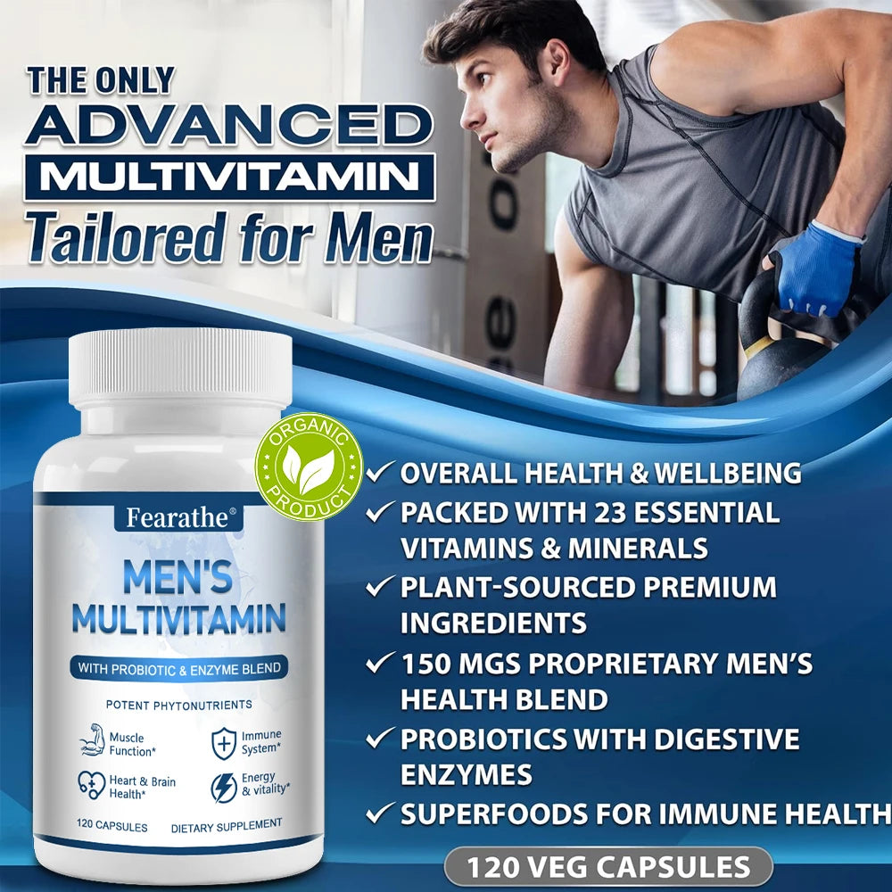 Men’s Multivitamin Supplement – Vitamin C, D3, B12 & Probiotics