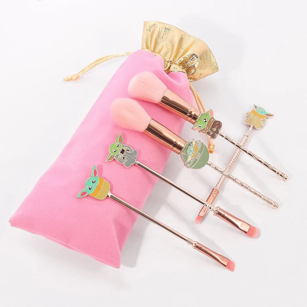 5PCS Star Wars Makeup Brush Set – Yoda Eyeshadow & Powder Brushes