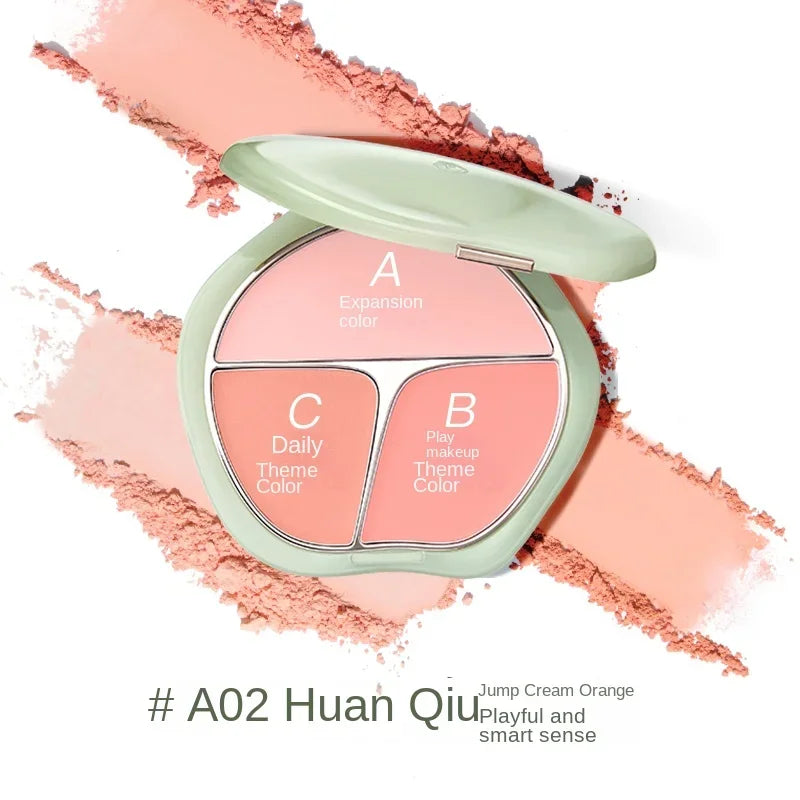 Caitang TIMAGE 3-Color Blush Palette – Highlight & Contour