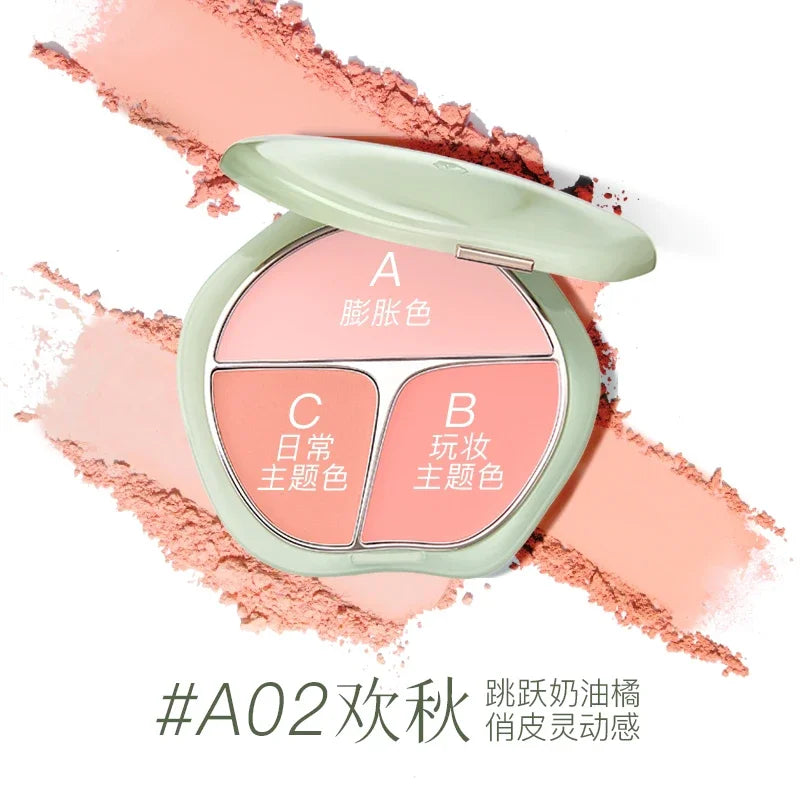 Caitang TIMAGE 3-Color Blush Palette – Highlight & Contour
