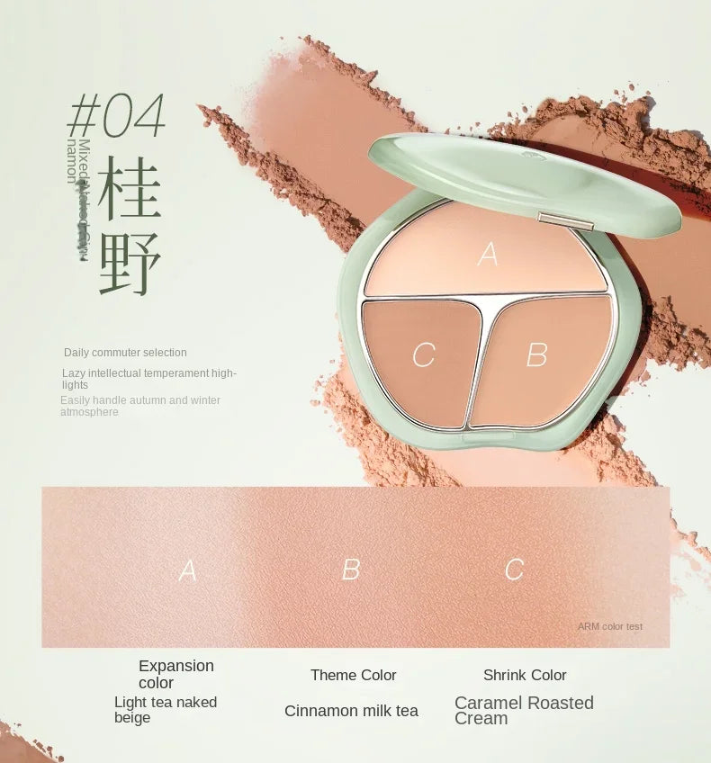 Caitang TIMAGE 3-Color Blush Palette – Highlight & Contour