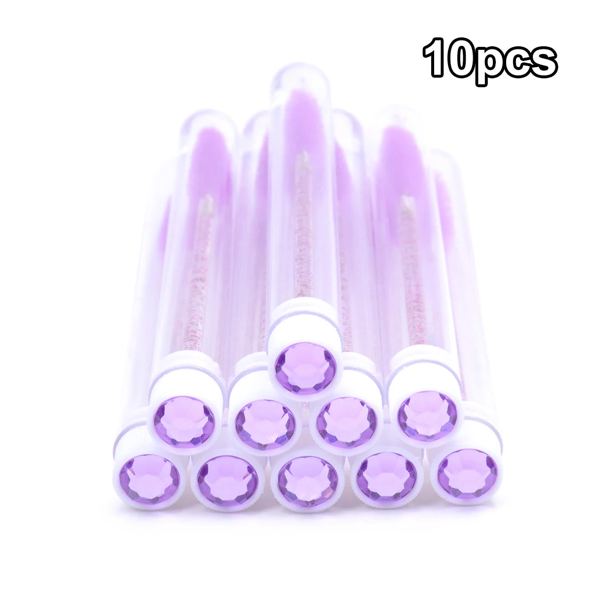10PCS Diamond Eyelash Brushes – Spoolies & Wands