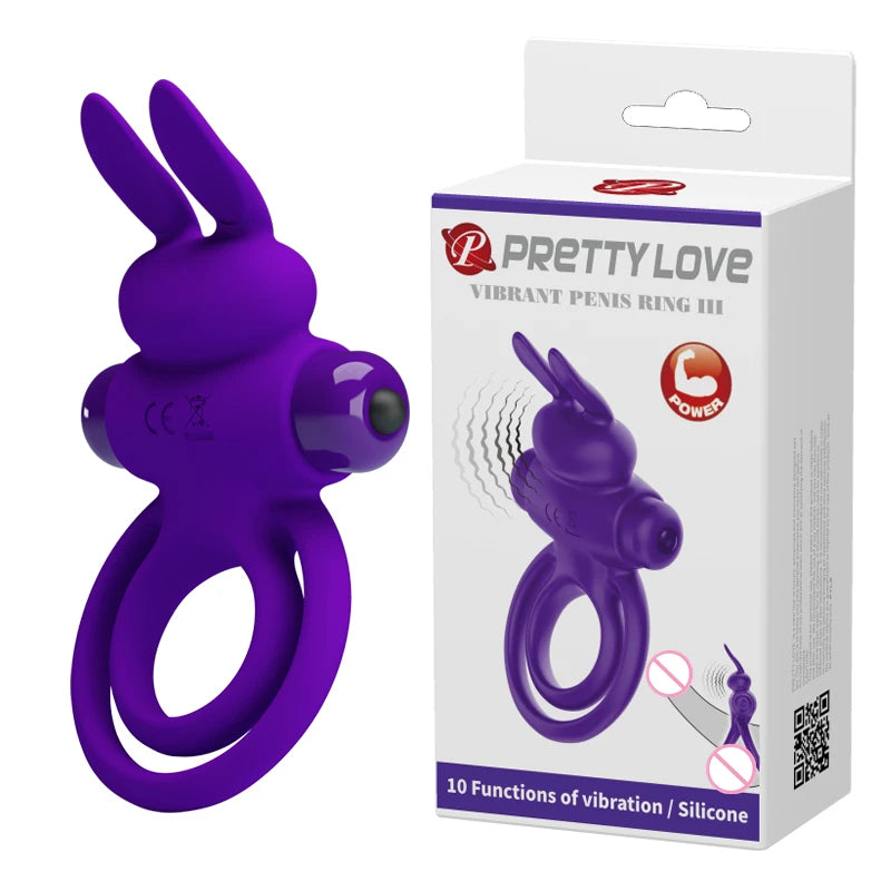 Vibrating Silicone Cock Ring – 10 Speeds