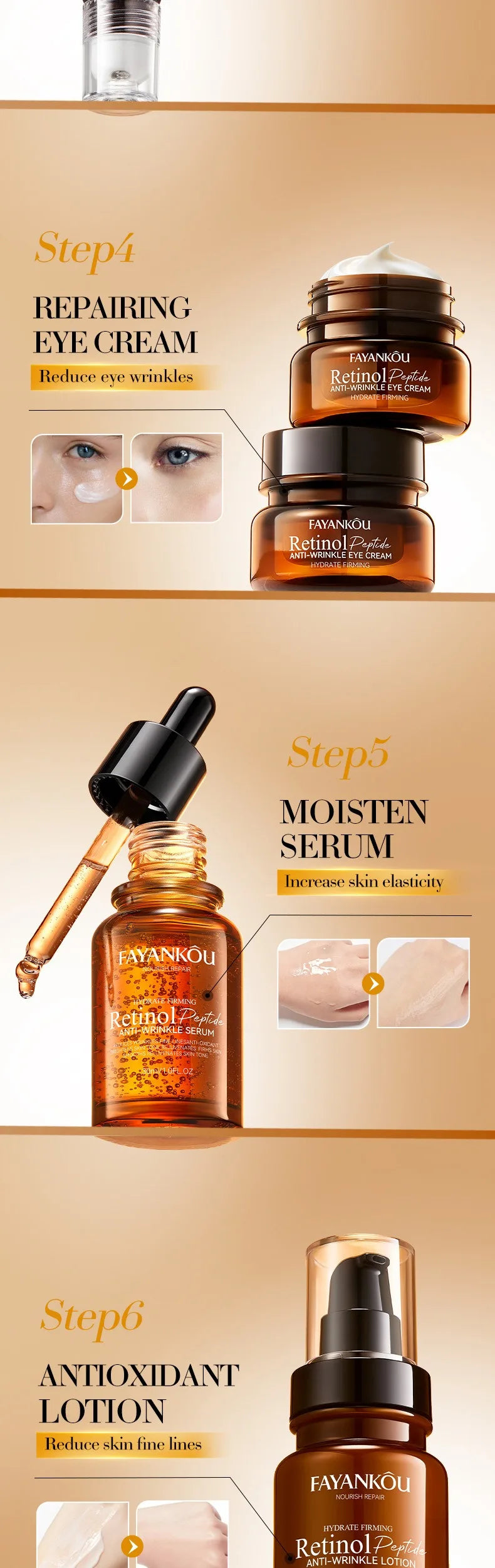 Retinol Peptide Skincare Set – Anti-Aging & Brightening Care