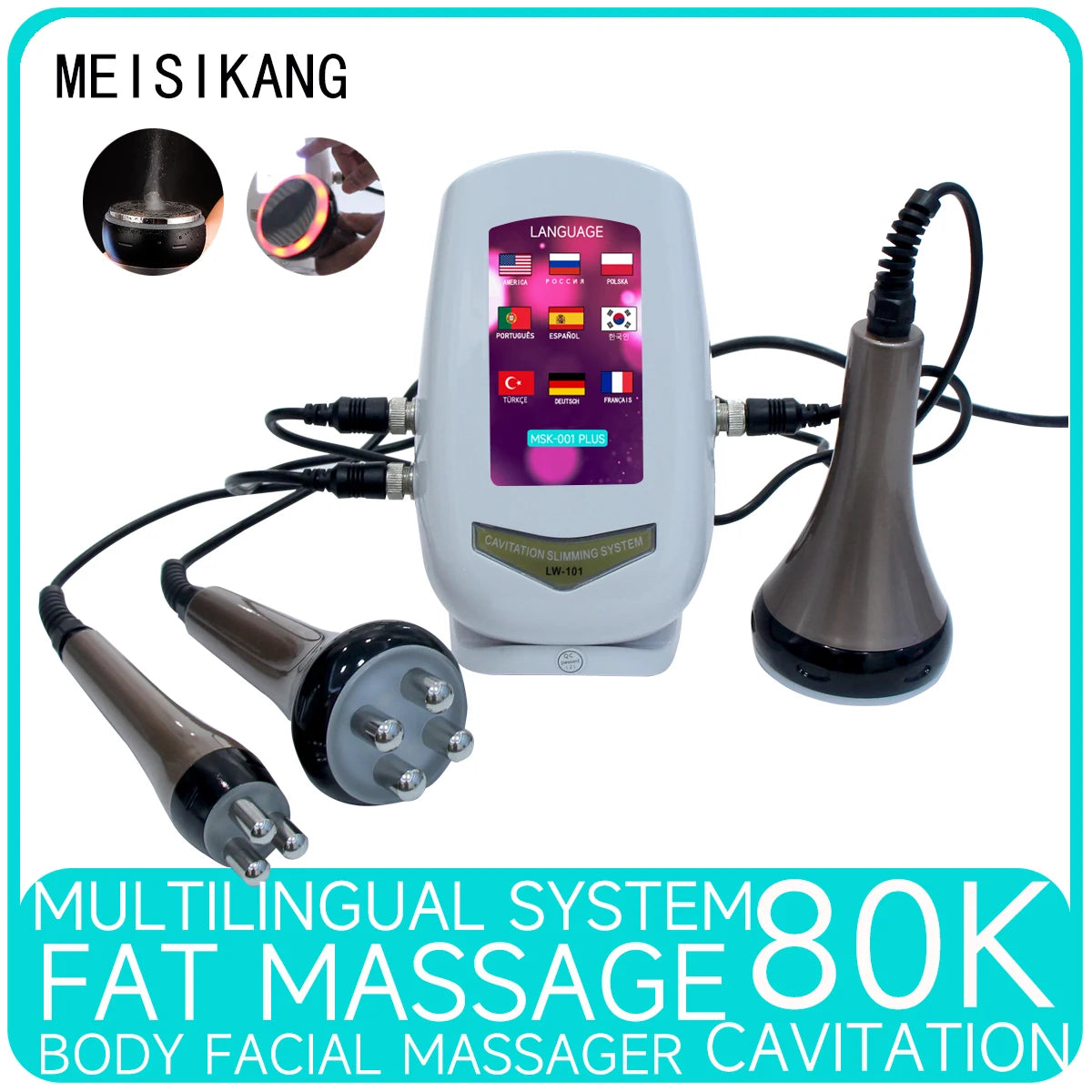 MEISIKANG 3-in-1 Cavitation Ultrasonic Machine – Body & Face Care