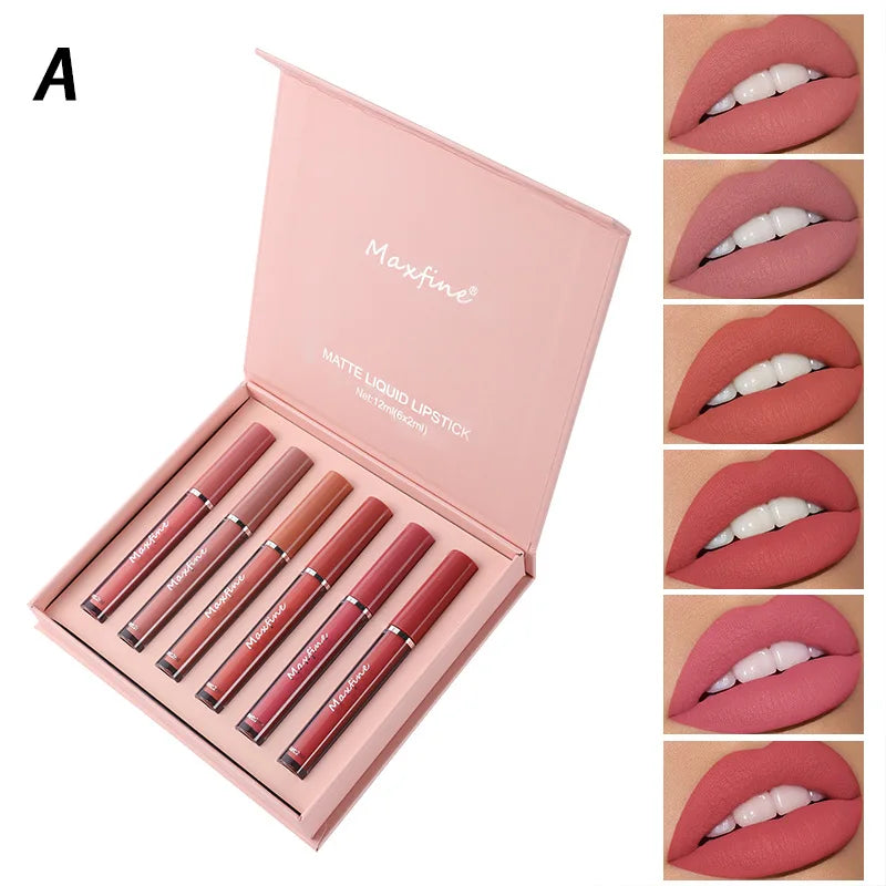 Matte Lip Gloss Set – 6 Colors Waterproof Gift Box