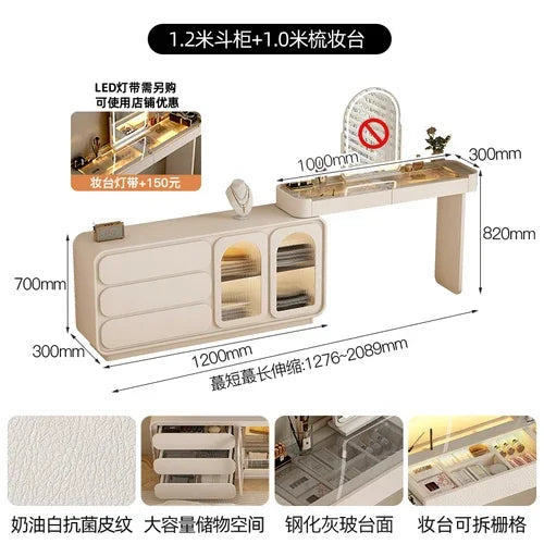 Bedroom Luxury Vanity Table Drawer Elegant Home Makeup Vanity Table Girls Multifunctional Comoda Pra Quarto