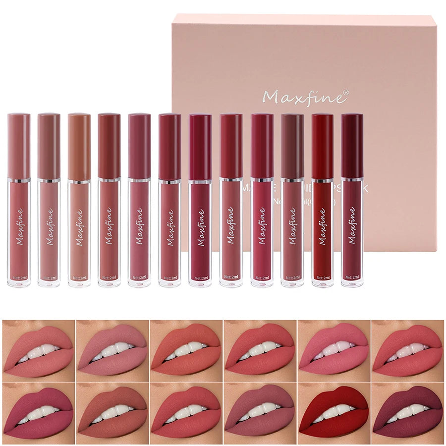 6 Colors Matte Lip Gloss Set – Waterproof Gift Box