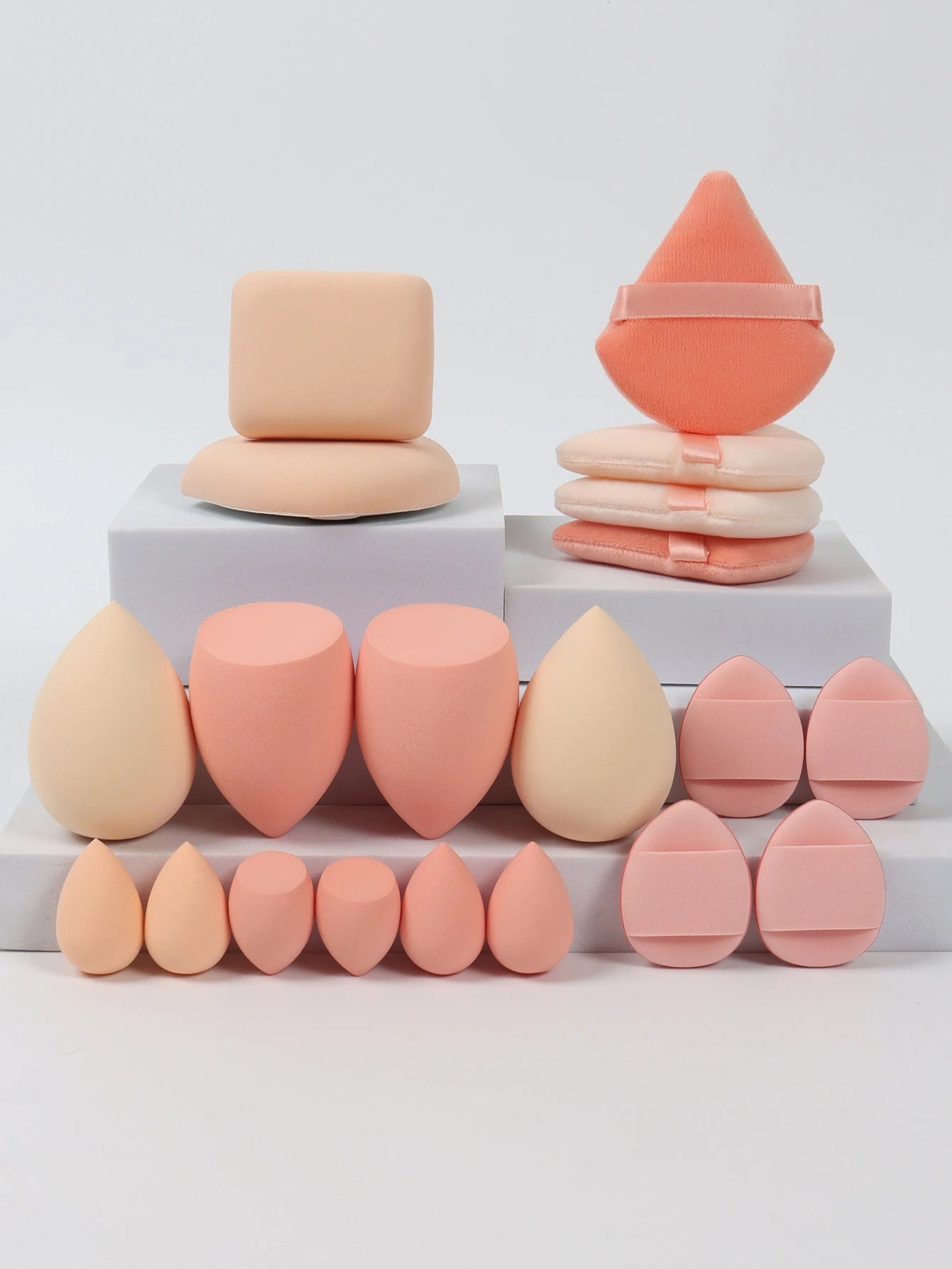 20PCS Pink Makeup Sponge Set – Foundation & Powder Puff