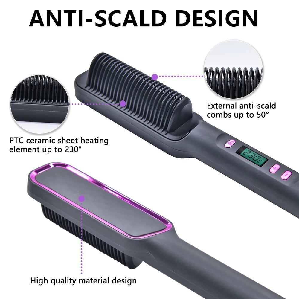 Electric Hot Comb – Ionic Straightening Brush, Anti-Scald