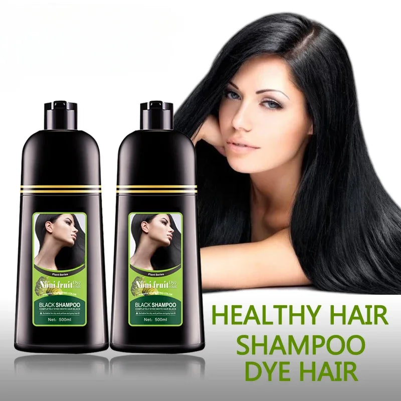 Black Hair Dye Shampoo – Fast Gray Coverage, 500ml