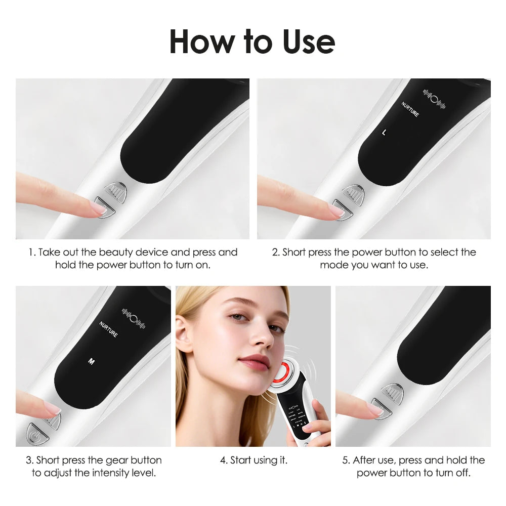 Multifunctional Facial Massager EMS Facial Beauty Massage Device Face Cleaning LED Skin Rejuvenation Lifting Tighten Care