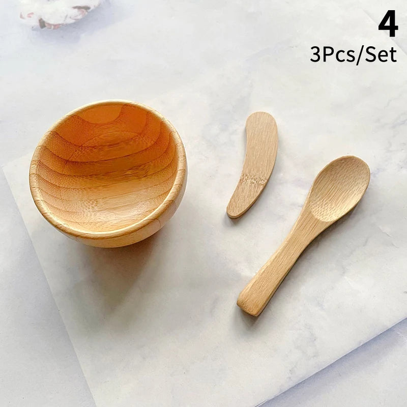 Mini Bamboo Mixing Bowl Set – DIY Face Mask Tools