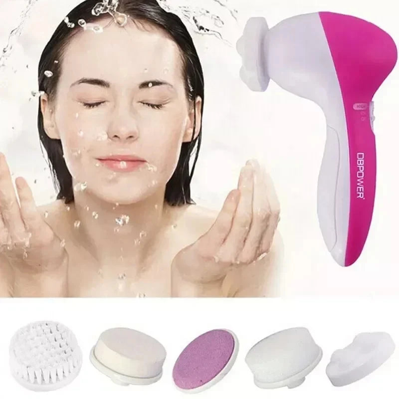 5-in-1 Electric Facial Cleanser & Massager – Deep Pore Cleaning