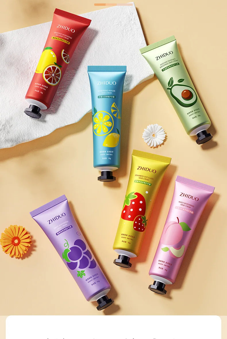 10PCS Fruit & Flower Hand Cream Set – Moisturizing & Nourishing