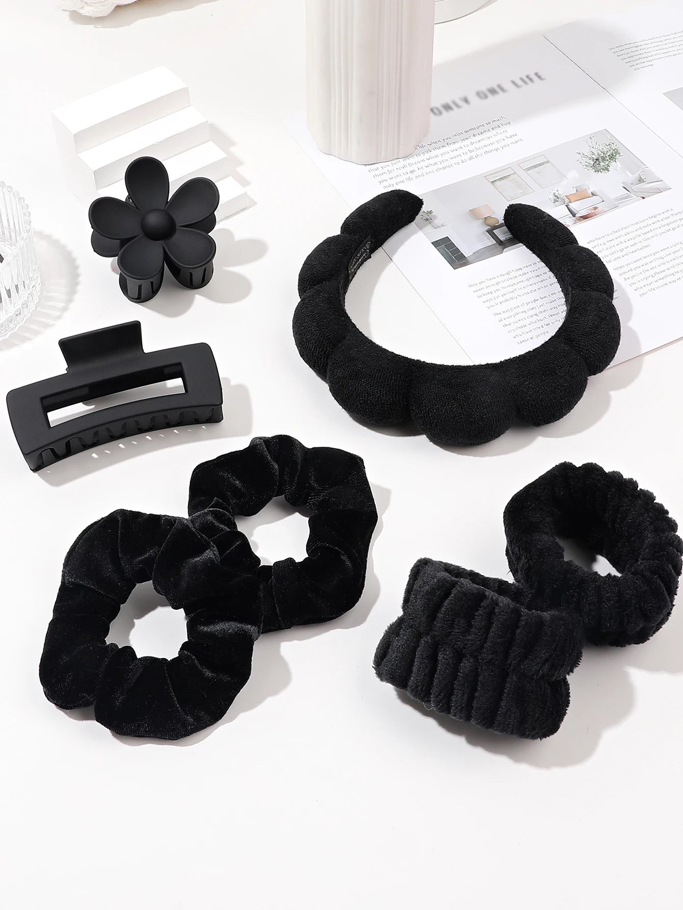 7PCS Skincare Headbands & Wristbands Set – Makeup & Face Wash