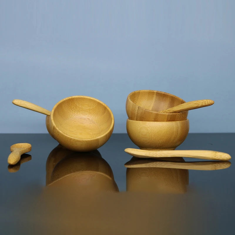 Mini Bamboo Mixing Bowl Set – DIY Face Mask Tools