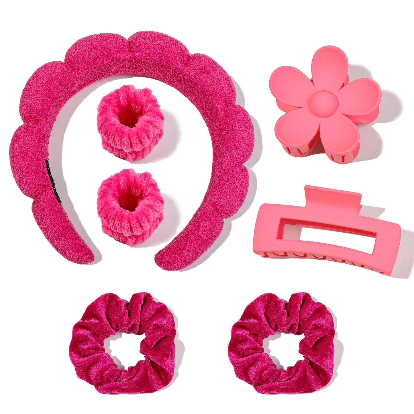 7PCS Skincare Headbands & Wristbands Set – Makeup & Face Wash