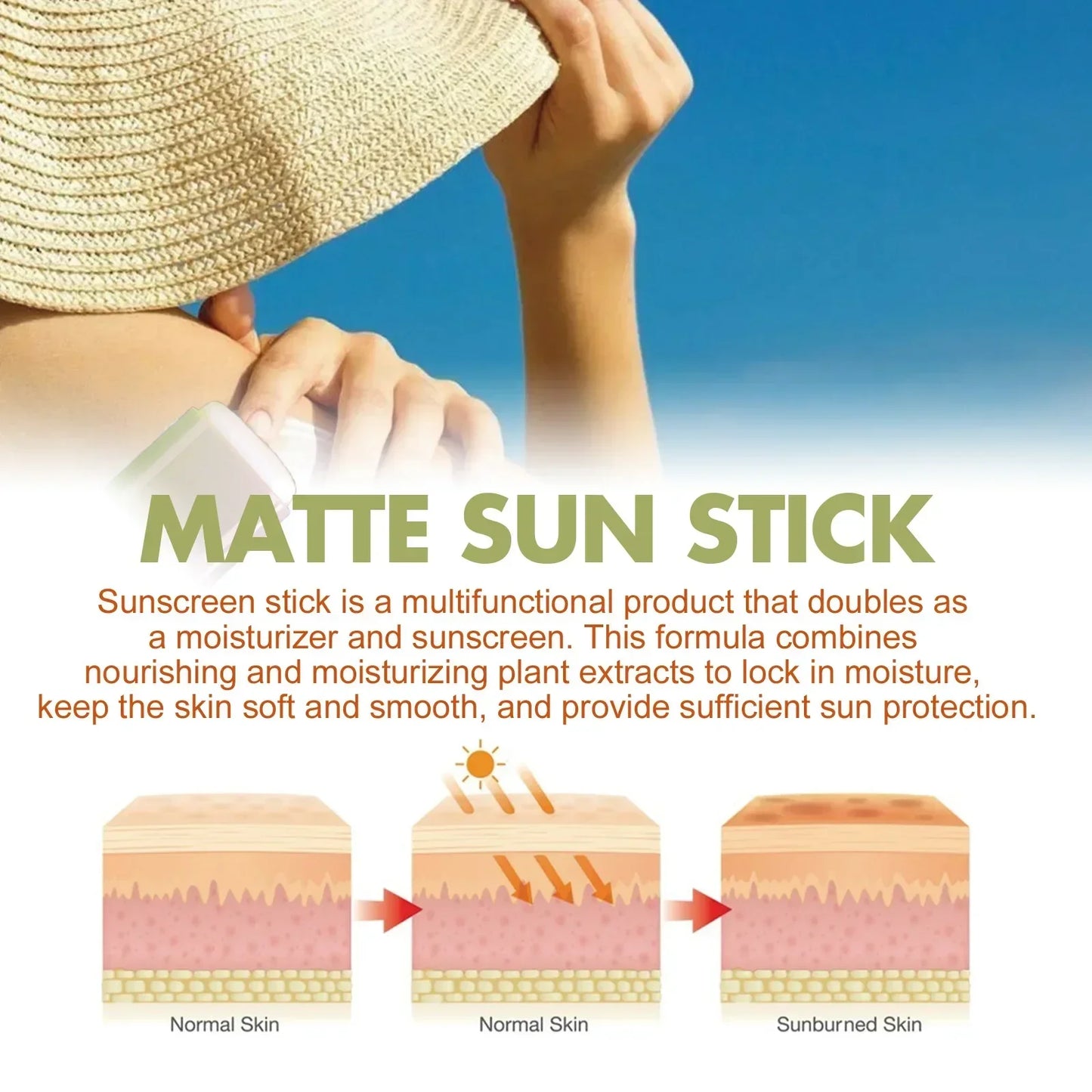 SPF Face Sunscreen Stick – Matte Oil-Control UV Cream