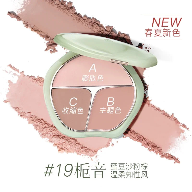Caitang TIMAGE 3-Color Blush Palette – Highlight & Contour