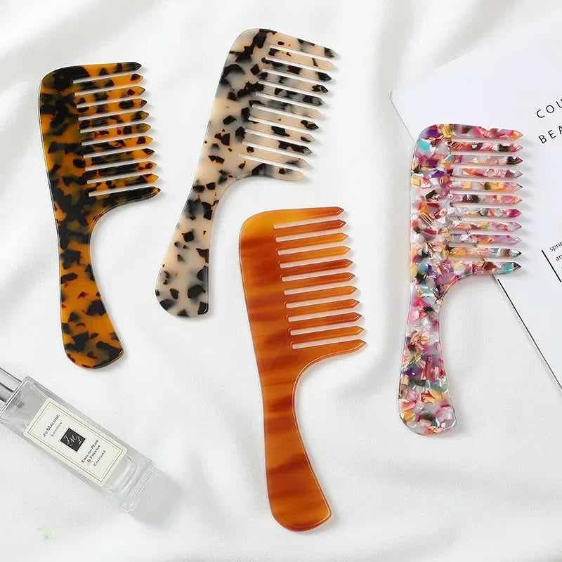 Wide Tooth Acetate Comb – Anti-Static Hair Styling Brush