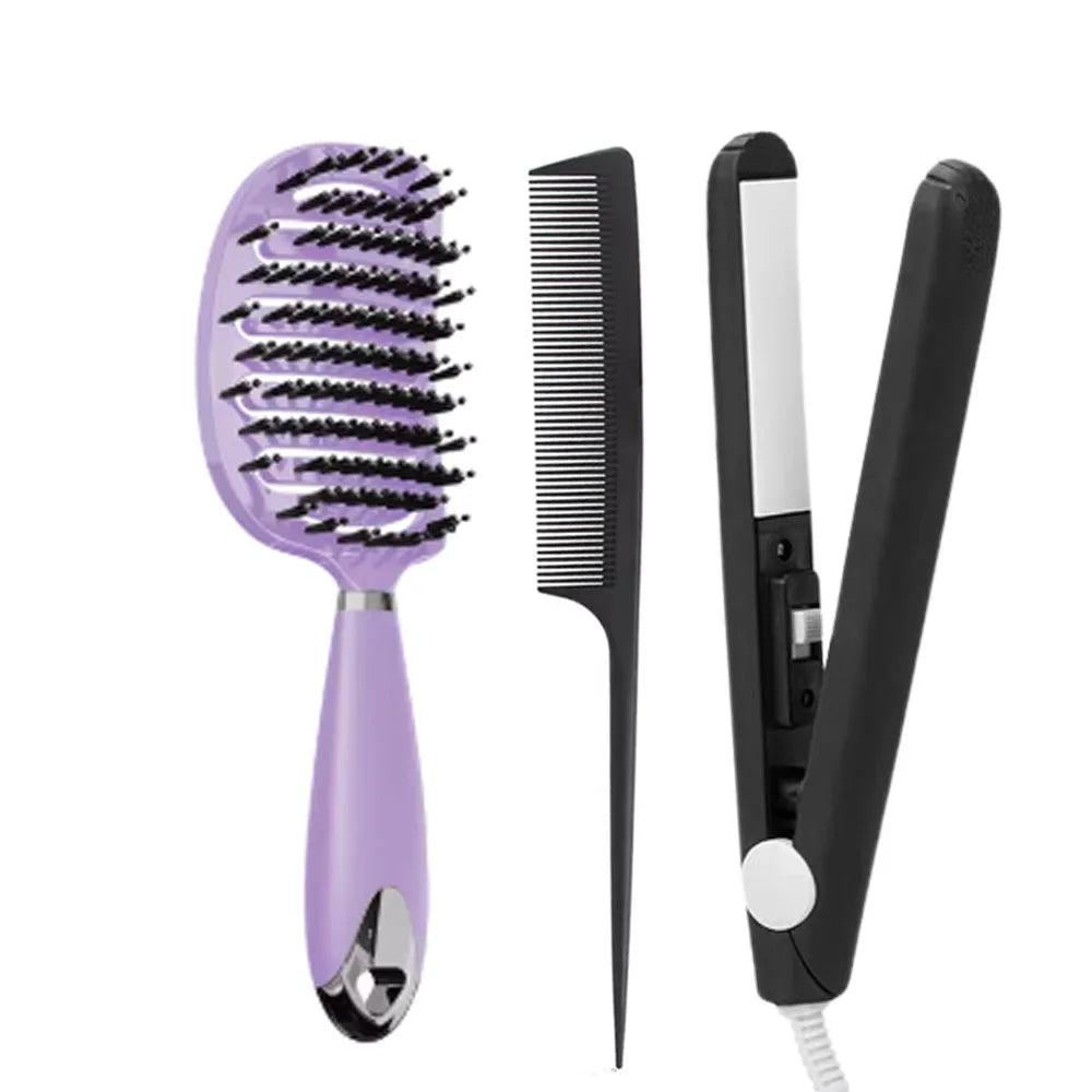 Mini Ceramic Flat Iron – Portable Hair Straightener Curler