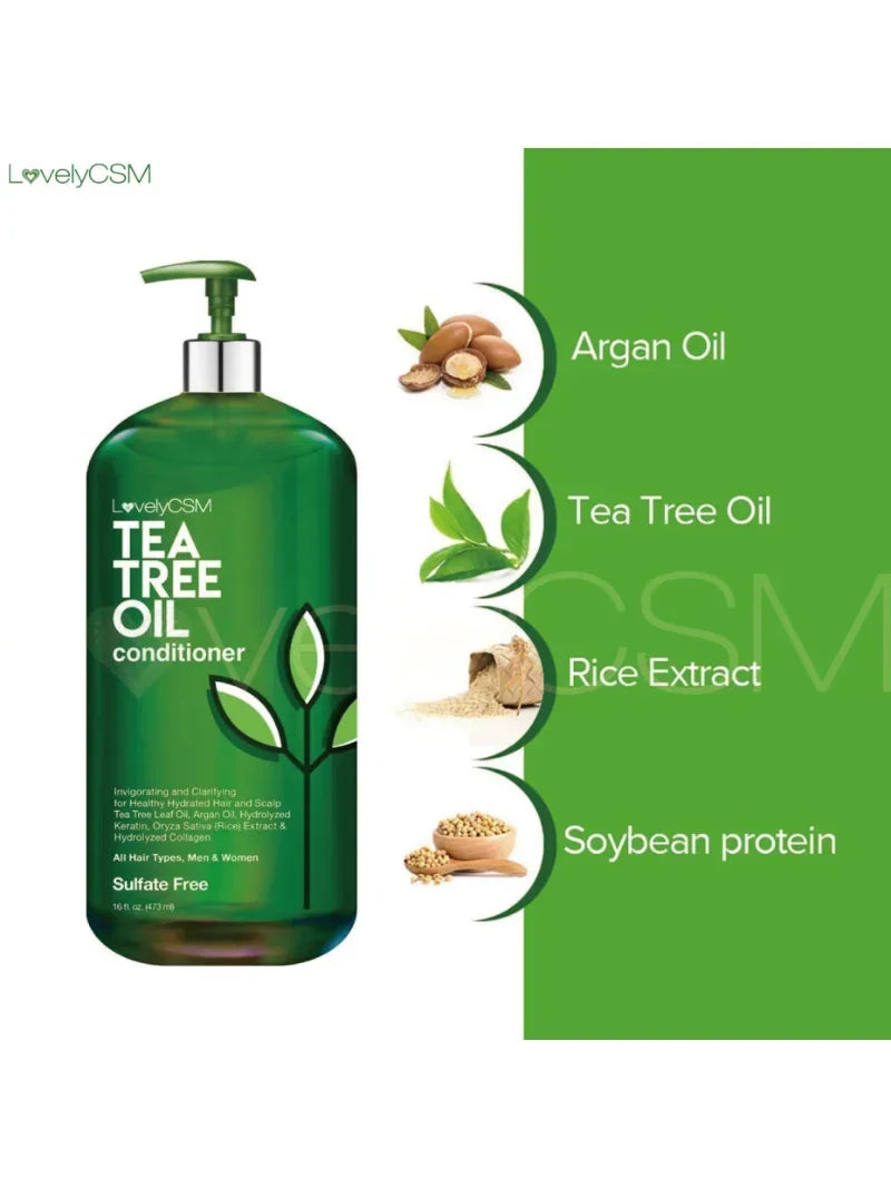 Tea Tree & Argan Oil Shampoo & Conditioner – 473ml Set