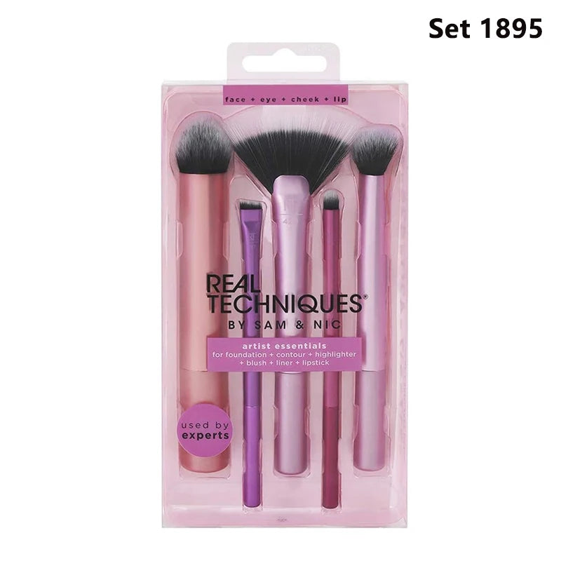 Real Techniques Professional Makeup Brushes Set Foundation Powder Contour Blush Concealer Eyeshadow Blending Cosmetic
