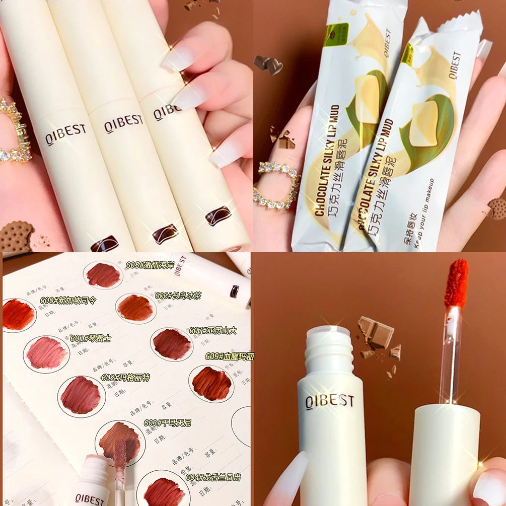 QIBEST 8 Colors Matte Lip Gloss – Waterproof Lip Tint