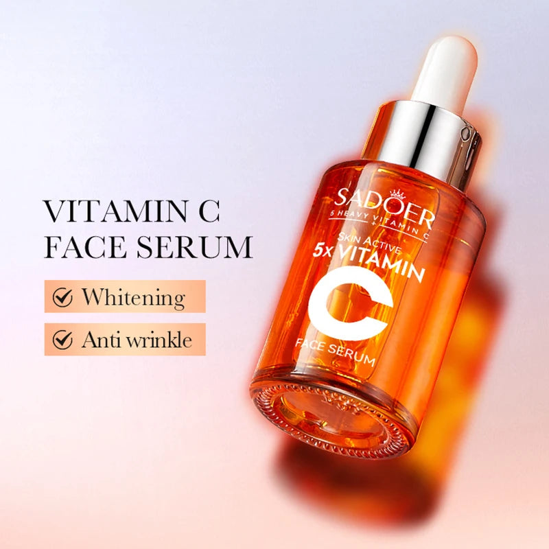 SADOER Vitamin C Skincare Set – 6pcs Cream, Serum & Cleanser