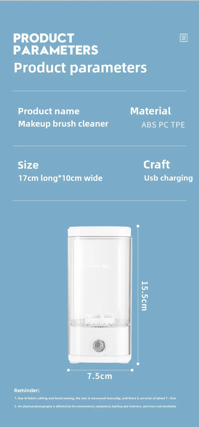 Automatic Makeup Brush Cleaning Machine Electric Cosmetic Tool with Storage Case for Powder Puff Sponge Lazy Beauty Essential