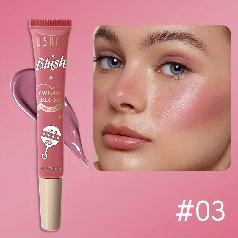 USHAS 4-Color Liquid Blush – Long-Lasting Waterproof Stick
