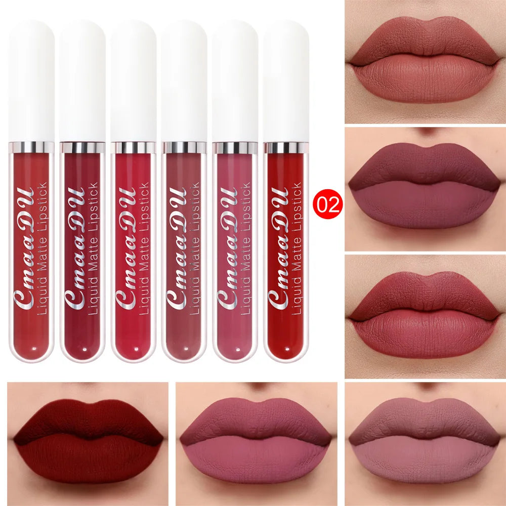 6PCS Liquid Lip Gloss Set – Waterproof & Long Lasting