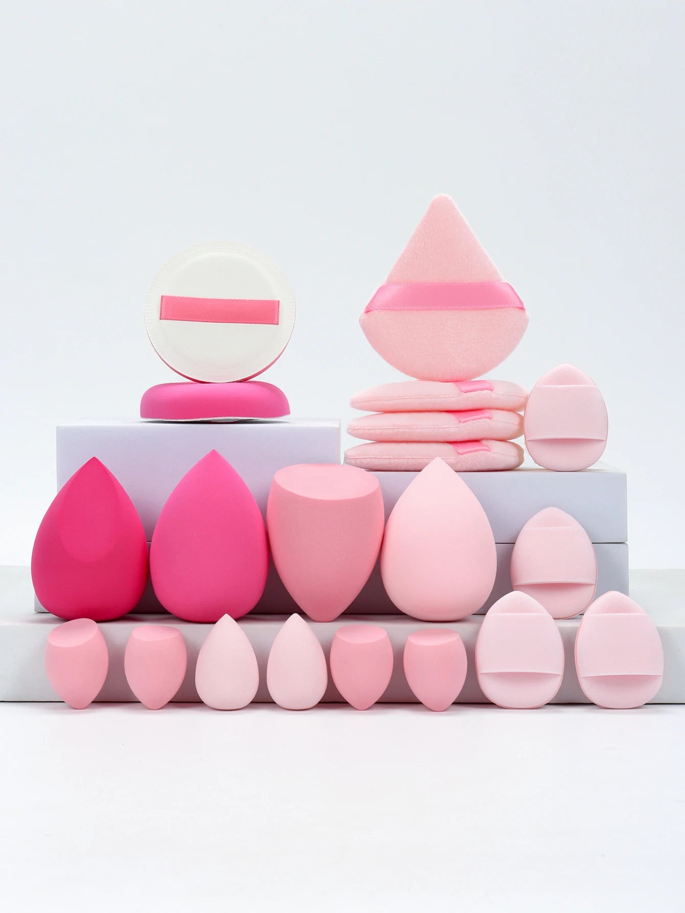 20PCS Pink Makeup Sponge Set – Foundation & Powder Puff
