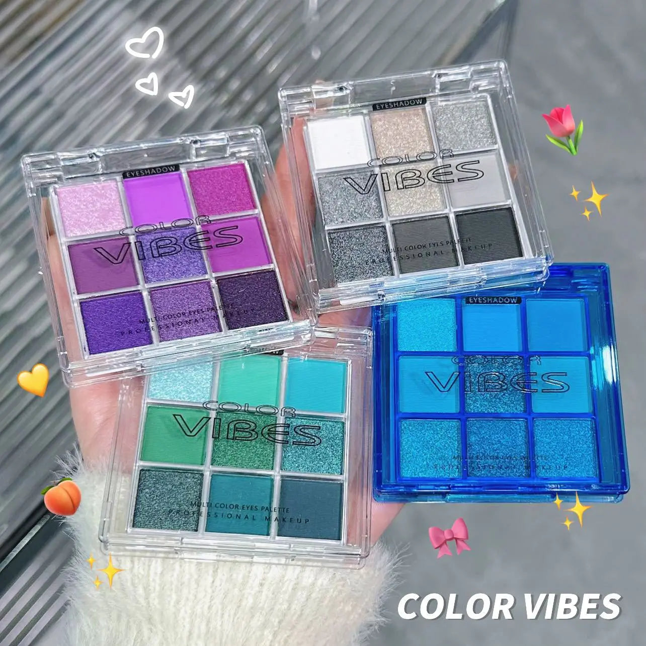 9-Color Glitter Eyeshadow Palette – Avocado Green Matte & Shimmer