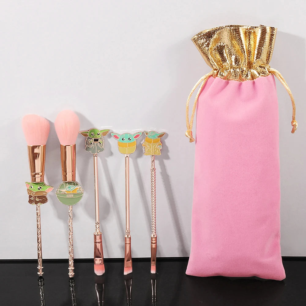 5PCS Star Wars Makeup Brush Set – Yoda Eyeshadow & Powder Brushes