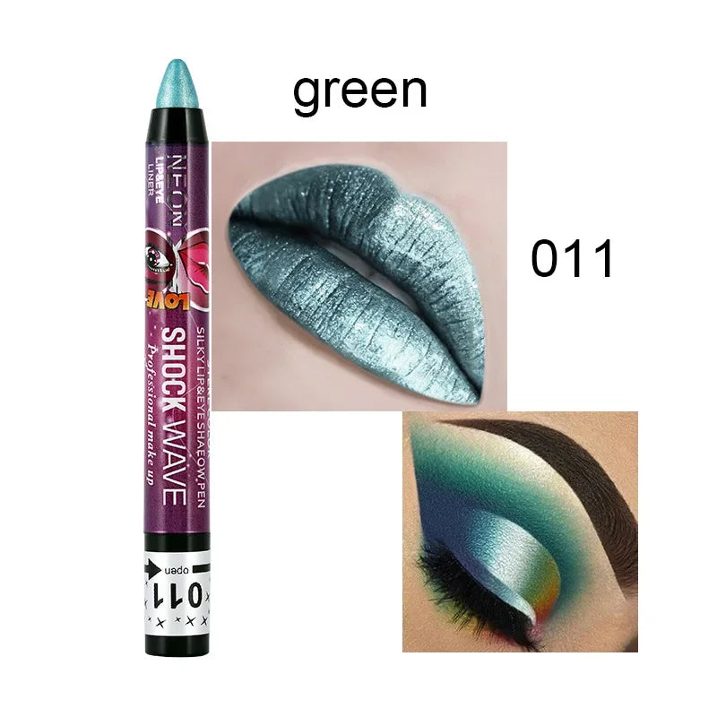 2-in-1 Eyeshadow & Lipstick Stick – Glitter & Matte