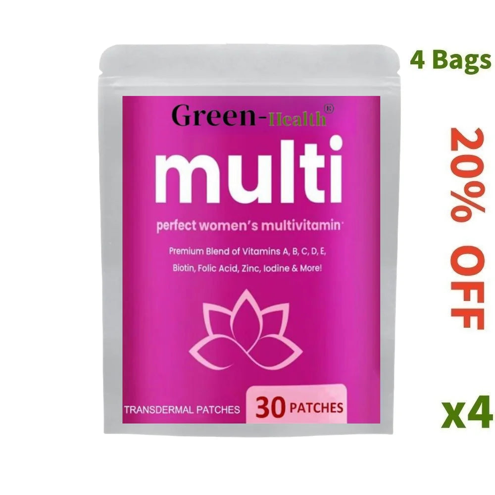 Women’s Multivitamin Patches – Vitamins A–E, Biotin, Energy (30 Pcs)