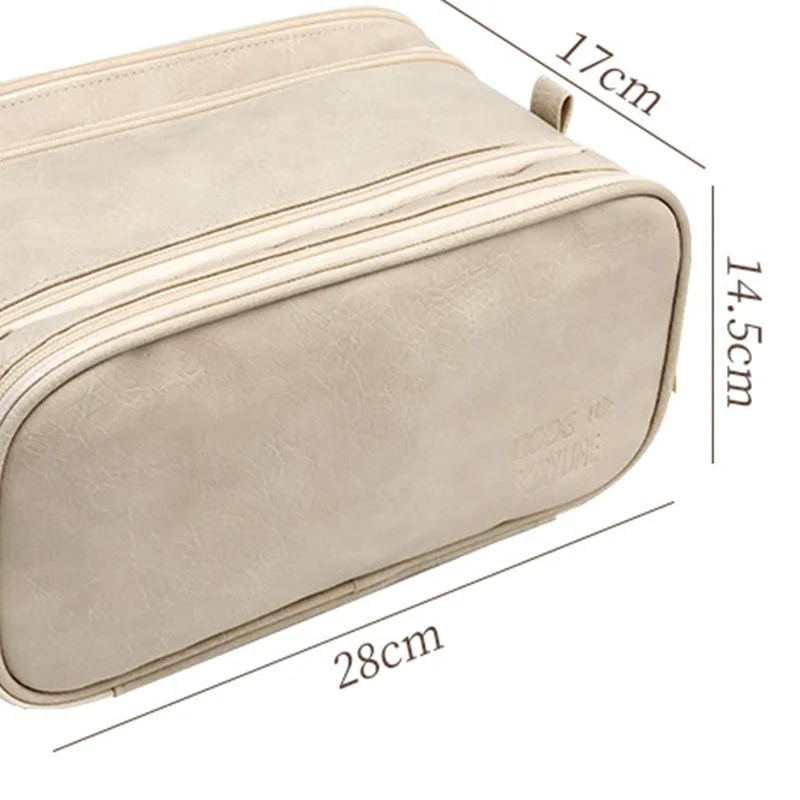 Double Zipper Makeup Bag – Large Capacity Travel Pouch