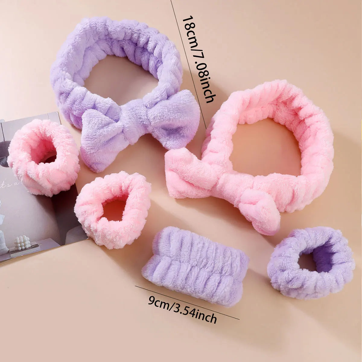 3PCS Coral Velvet Facial Set – Hairband & Wristband