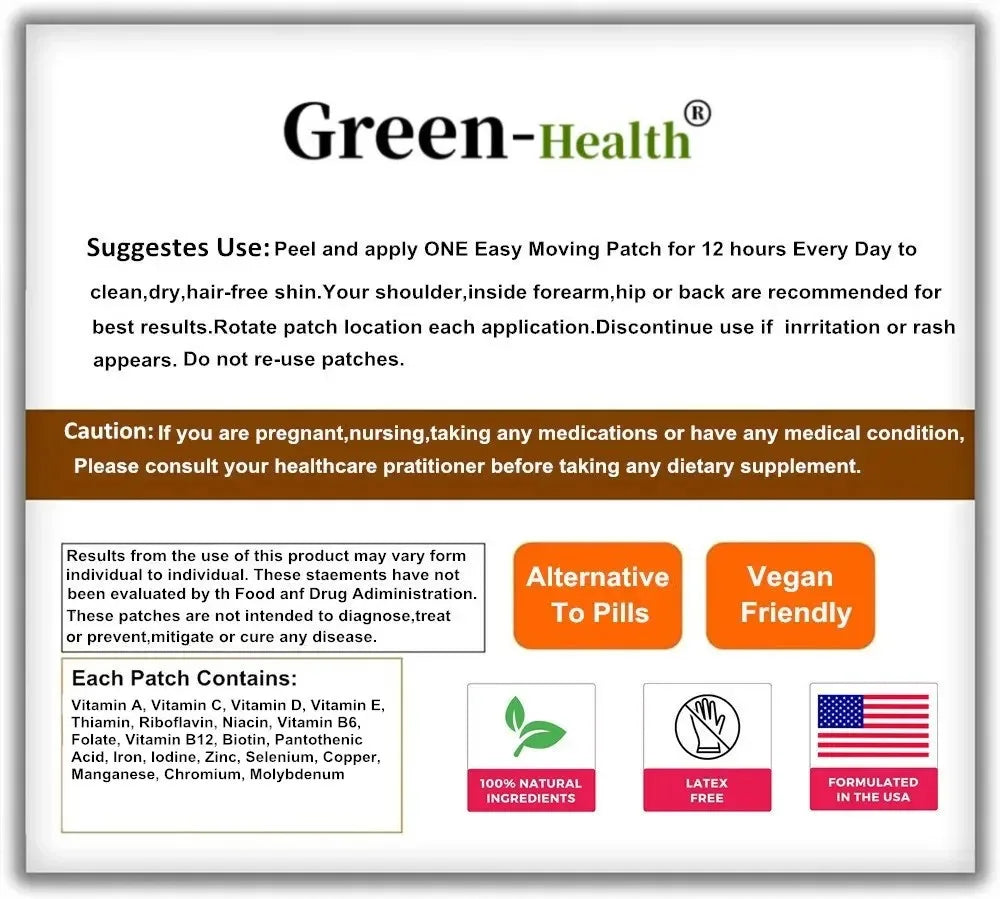 Women’s Multivitamin Patches – Hair, Skin, Nails & Energy (30 Pcs)