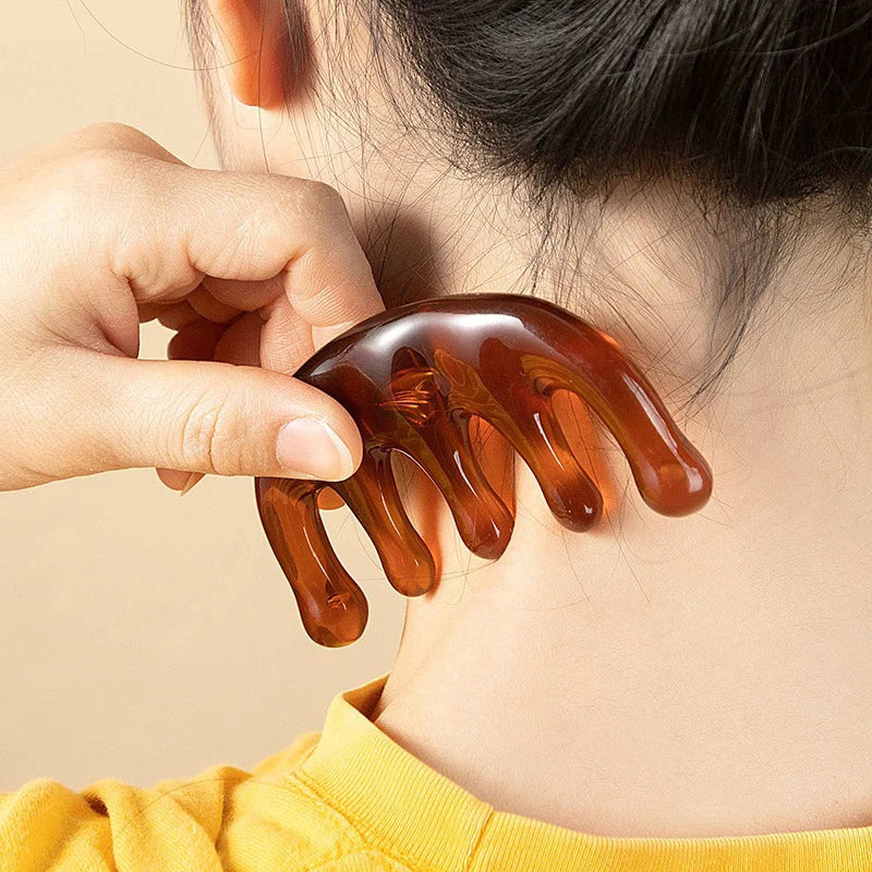 5-Claw Resin Scalp Massager – Gua Sha Head Spa Comb