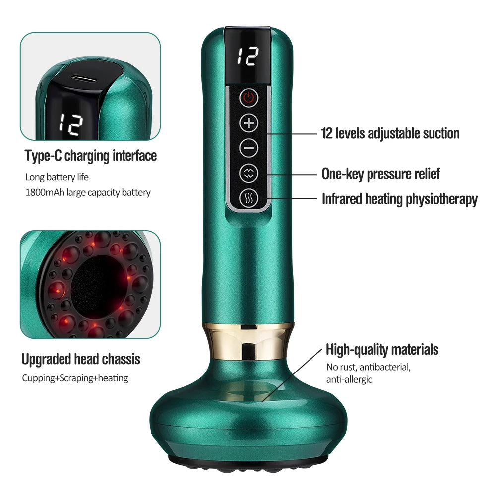 Vacuum Cupping Massager – Infrared Heating & Body Massage Device