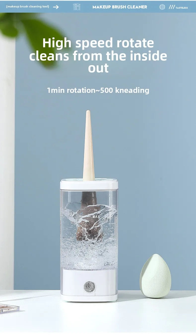 Automatic Makeup Brush Cleaning Machine Electric Cosmetic Tool with Storage Case for Powder Puff Sponge Lazy Beauty Essential