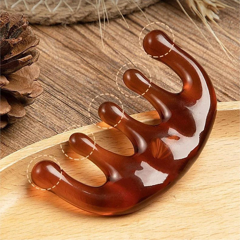 5-Claw Resin Scalp Massager – Gua Sha Head Spa Comb